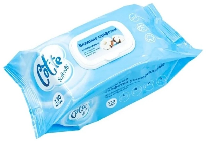 Влажные салфетки Cotte SoftCare 130 шт