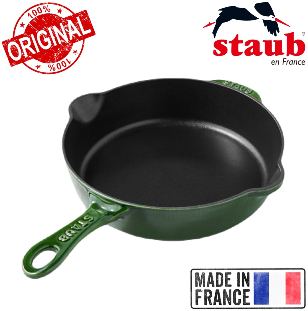 Сковорода Staub France Basil Green 22 см с антипригарным покрытием, чугун