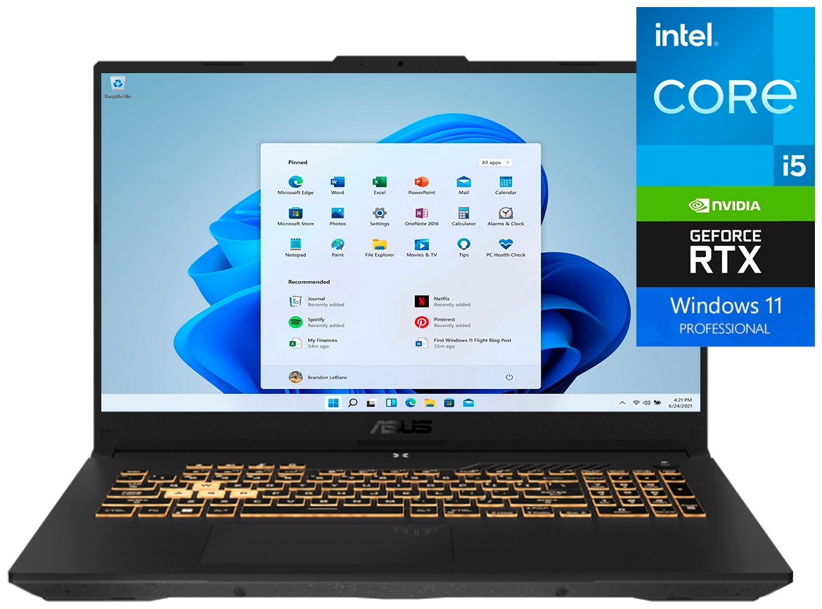 Ноутбук ASUS TUF Gaming F17 17.3" / 24 Гб / SSD 2000 Гб / Win 11 Pro / FX707ZC4-HX095RW / 90NR0GX1-MR06F0