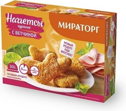 Мираторг наггетсы куриные с ветчиной 300 г