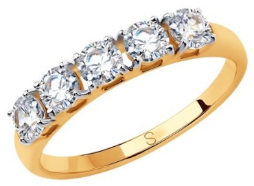 Элита 12023001002 размер 16.5 вес 2.24 г золото, фианит Swarovski