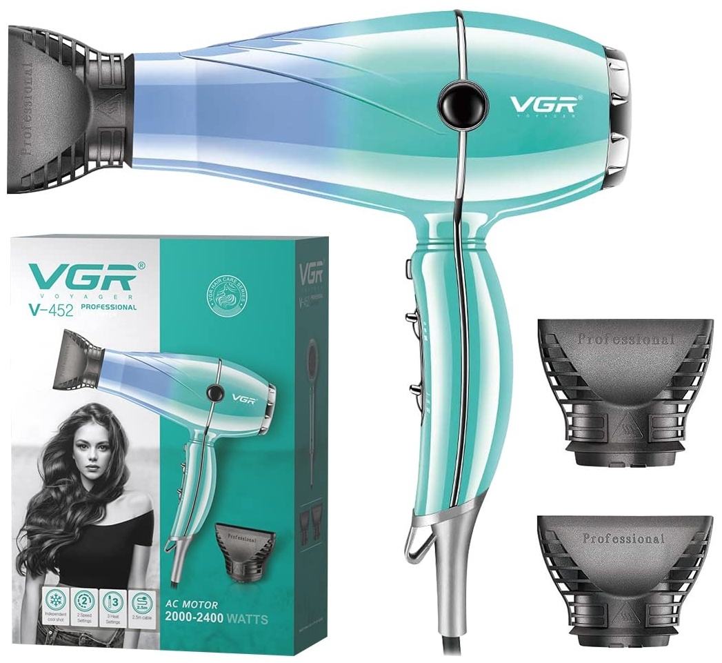 VGR Professional V-452 фен зеленый, голубой