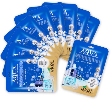 Маска для лица EKEL тканевая Ultra Hydrating Essence Mask Aqua 10 шт