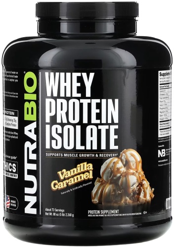 NutraBio Labs NutraBio Whey Protein Isolate ваниль, карамель 2268 г