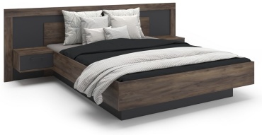 Кровать PROMATRAS Вирджиния ТГ, 160x200 см, без подъёмного механизма, коричневый, графит