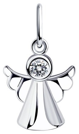 Подвеска Diamant 94-130-01077-1 вес 0.65 г серебро, фианит