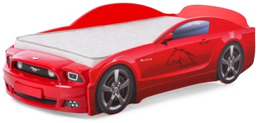 Кровать-машина Mebel kids Mустанг Plus maх, 70x160 см, красный
