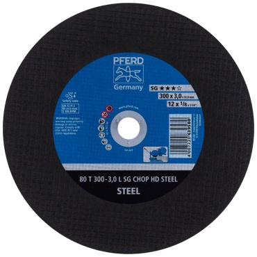 Диск отрезной абразивный 300x32х3 мм, Pferd 80 T 300-3,0 L SG CHOP HD STEEL/32,0