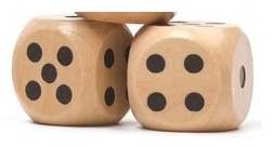 Игральный кубик NG классический 2 шт, коричневый