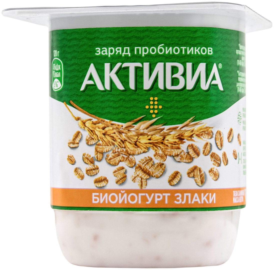 Купить Йогурт Активиа злаки 3% 120 г в Алматы – Магазин на Kaspi.kz