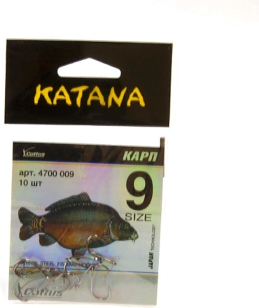 Крючок для рыбалки Katana 4700009 одинарный черный 10 шт