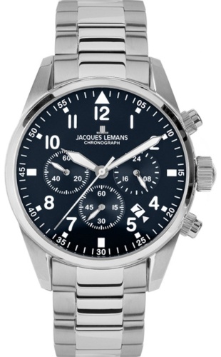 Кварцевые JACQUES LEMANS 42-2D сталь