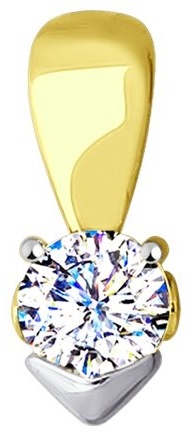 Подвеска Diamant 53-130-00114-1 вес 0.72 г золото, фианит