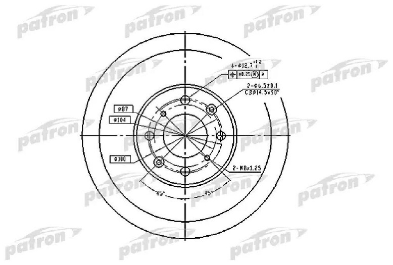 Диски PATRON передние PBD1436