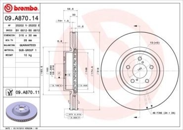 BREMBO Тормозной Диск 09A87011