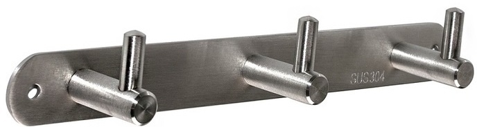 АКВАЛИНИЯ крючок на планке 3шт нерж CS-6603 1 шт, нержавеющая сталь