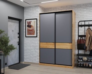 Шкаф-купе DOMA СТМ Slim, 150x230х60 см, коричневый, асфальт
