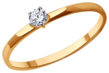 Diamant 51-110-01973-1 размер 16 вес 0.91 г золото, фианит