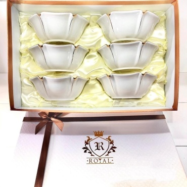 Салатник ROYAL CROWN 14х14 см, фарфор, 6 шт