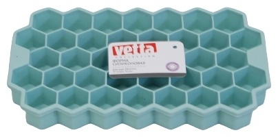 Силиконовая для льда VETTA 20х12 см, 37 ячеек, "Соты", 891-294, голубой
