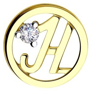 Подвеска Diamant 53-130-00640-1 вес 0.51 г золото, фианит