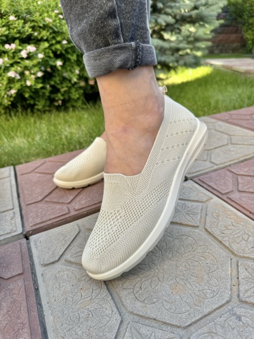 Слипоны Fashion бежевый