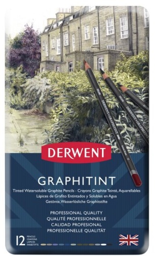 Набор акварельных карандашей Derwent Graphitint 12цв в метал.упак