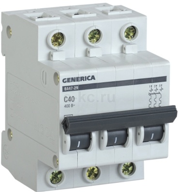 IEK автоматический выключатель ВА47-29 GENERICA MVA25-3-040-C 40 A