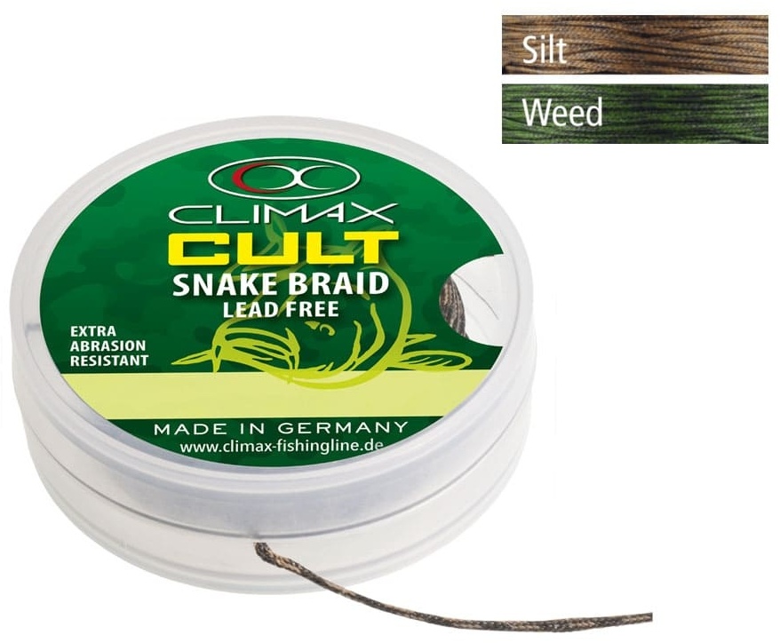 Ледкор со свинцовым сердечником Climax CULT Lead Core Silt, 45 lbs, 20kg 10 м