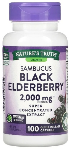 Nature's Truth Sambucus Black Elderberry 1000 мг, 100 капсул