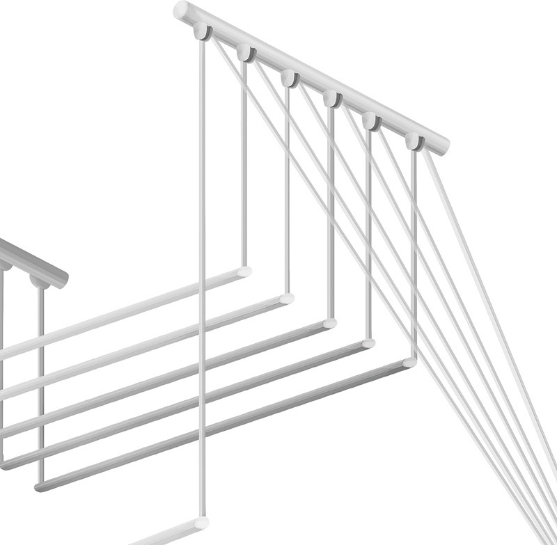 Сушилка настенная, потолочная GIMI 160x10x135 см, кол-во уровней: 2, металл