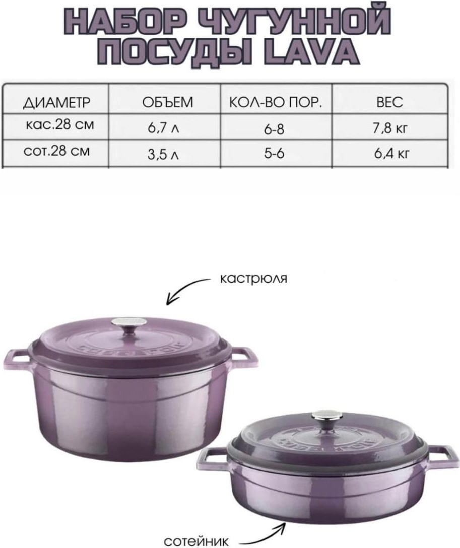 Lava набор посуды LV Y TC 28 K2, LV Y ST 28 K2 4 в 1