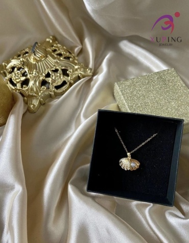 Цепь Xuping Jewelry длина 50 см титан жемчуг, фианит