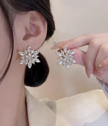 Серьги бижутерный сплав, стразы