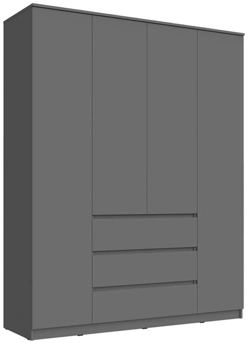 Купить Распашной шкаф МИФ Челси, 160.2x202.2х51.4 см, графит в Алматы ...