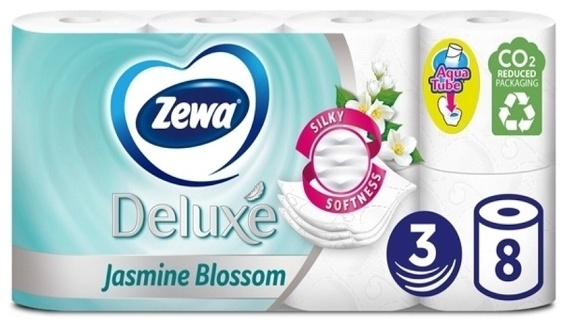 Zewa туалетная бумага Deluxe Jasmine Blossom 8 шт, первичная целлюлоза