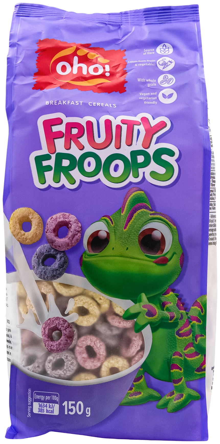 OhO! готовый завтрак Fruity Froops фруктовые колечки 150 г