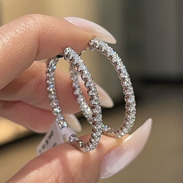 Конго Ipekyolu Jewellery 3 см 23/3007AY вес 5 г серебро, муассанит