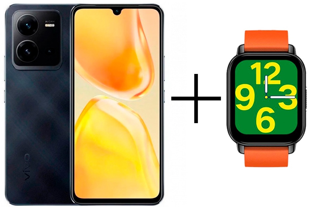 Смартфон Vivo V25 5G 8 ГБ/256 ГБ черный + подарок Zeblaze Btalk Smart Watch