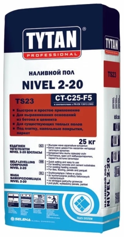 TYTAN наливной пол Nivel 2-20 TS23, 25 кг