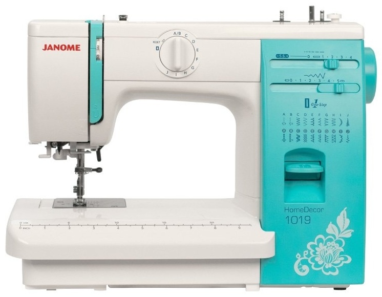 Швейная машина Janome HomeDecor 1019 белый, синий
