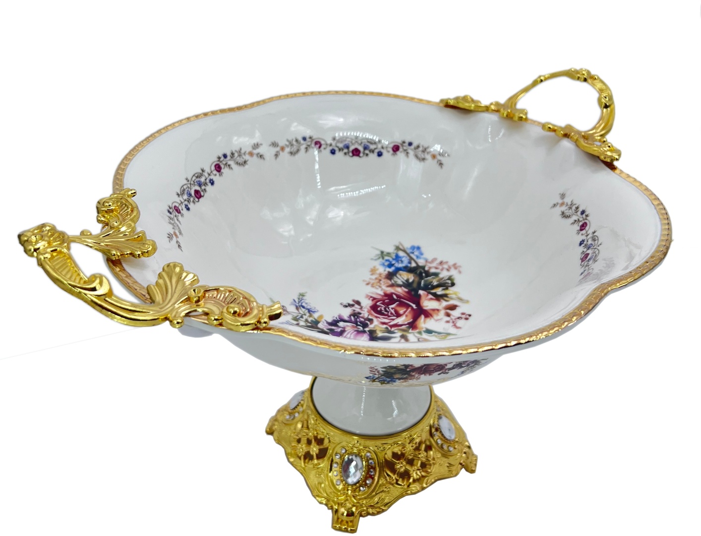 Фруктовница Katherina 1 шт, фарфор, мельхиор, 30х30 см