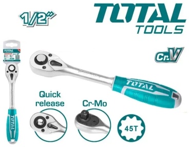 Трещотка реверсивная Total THT106126 1/2, 260 мм