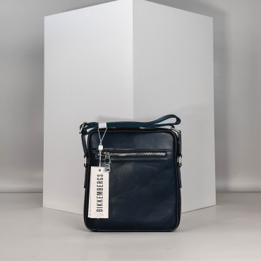 Сумка кросс-боди Bikkembergs натуральная кожа синий