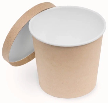 OSQ контейнер OSQ Round Bowl 500 с крафтовой крышкой бежевый 50 шт