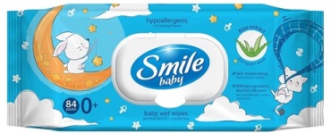 Детские влажные салфетки Smile Baby с экстрактом алоэ 84 шт