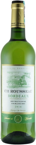 Вино CH Rousseau Bordeaux Vin Blanc Sec 2016 сухое белое 11.5% 0.75 л