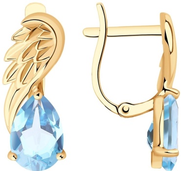 Серьги SOKOLOV EAR-SO-585-886030 вес 2.68 г золото, топаз
