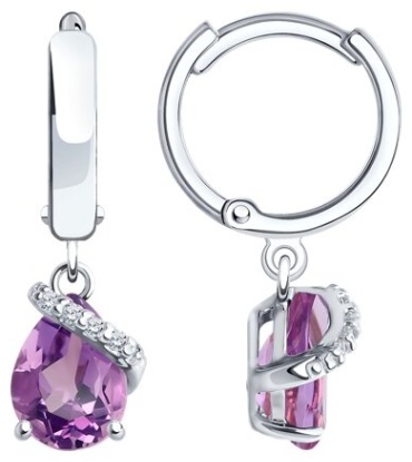 Серьги SOKOLOV 92022961 вес 2.6 г серебро, фианит