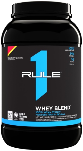 Rule 1 R1 Whey Blend банан, клубника 952 г